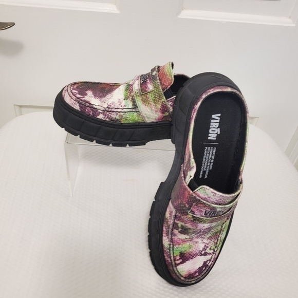 Virón Women's Purple/Green Leather Mule Loafer Shoes Size 38 EU/8 US - Picture 13 of 13